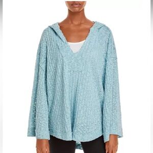 Free people Baja Babe Hooded Hacci Sweater oversized with bell sleeve size small